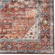 Linon Washable Cason Polyester 5'x7' Rug in Rust Orange