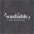 Linon Washable Cason Polyester 5'x7' Rug in Rust Orange