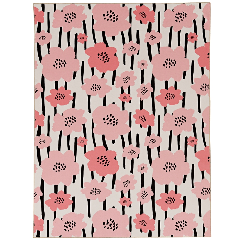 Linon Washable Lauren Polyester 3'x5' Rug in Ivory