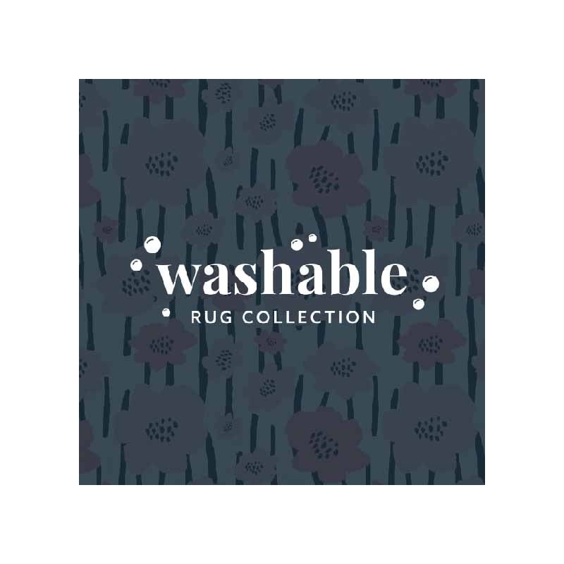 Linon Washable Lauren Polyester 3'x5' Rug in Ivory