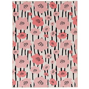 linon washable lauren polyester 5'x7' rug in ivory