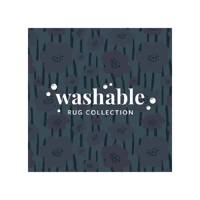 Linon Washable Lauren Polyester 5'x7' Rug in Ivory