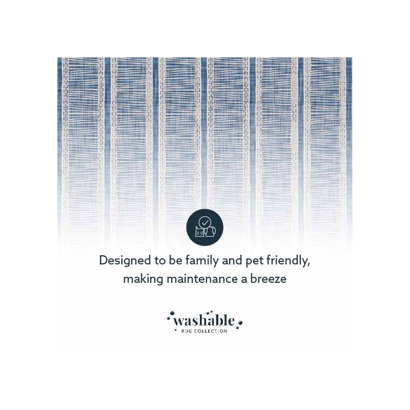Linon Washable Walton Polyester 2'x3' Rug in Ivory