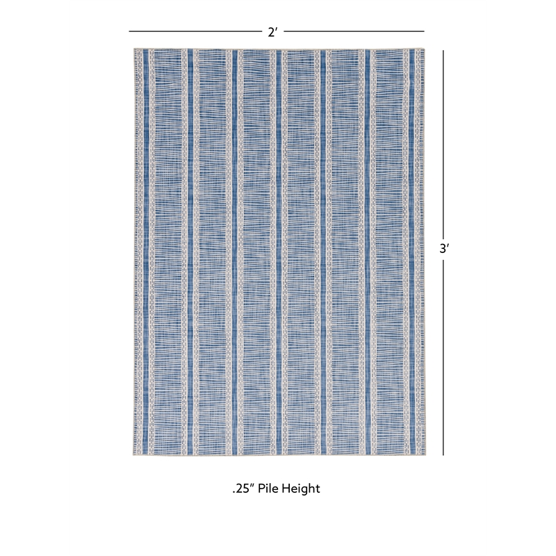 Linon Washable Walton Polyester 2'x3' Rug in Ivory