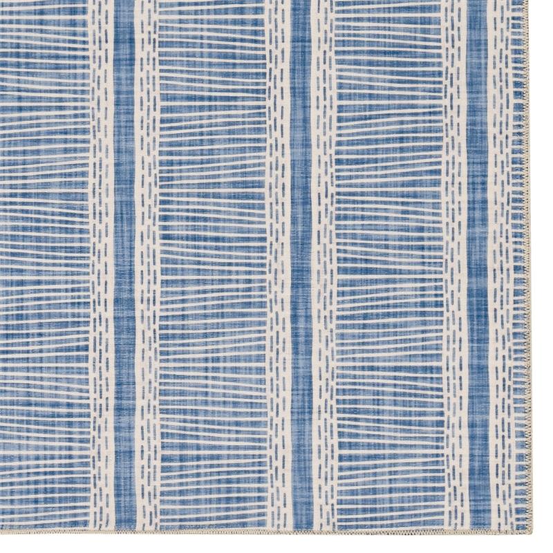 Linon Washable Walton Polyester 2'x8' Rug in Ivory