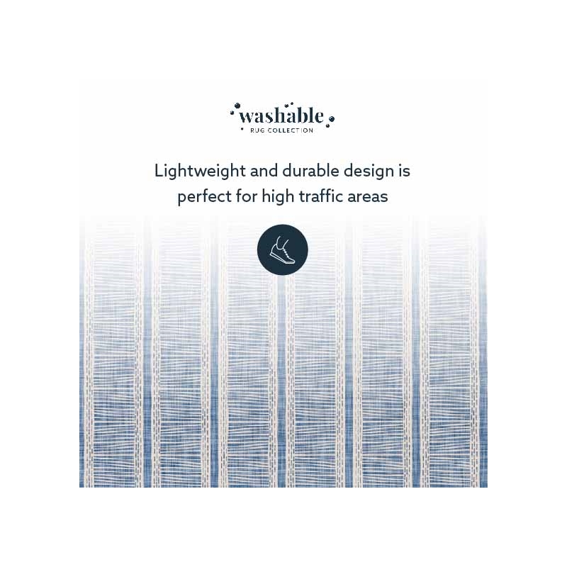 Linon Washable Walton Polyester 5'x7' Rug in Ivory