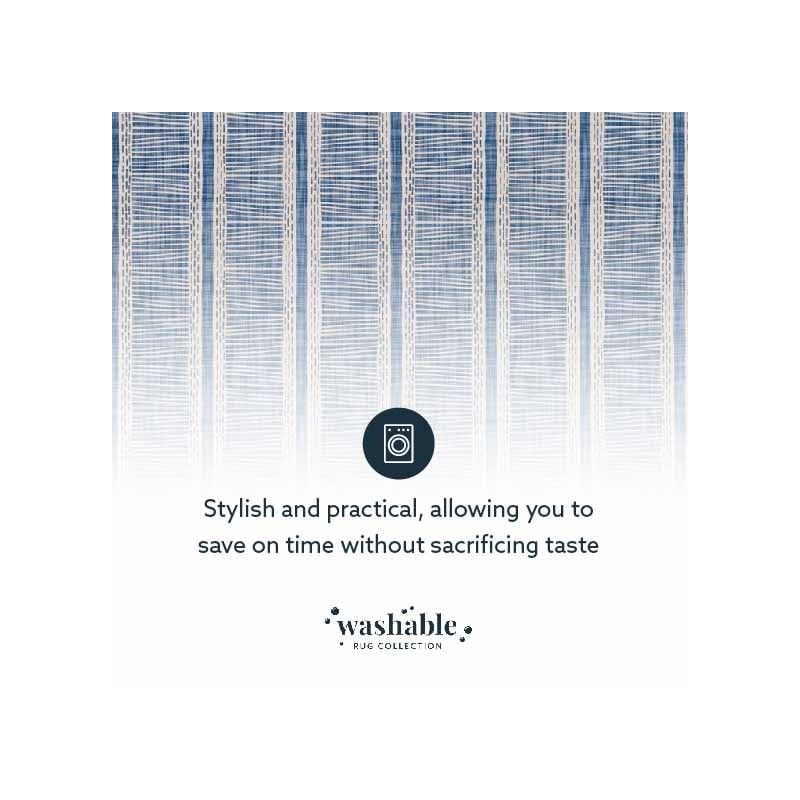 Linon Washable Walton Polyester 5'x7' Rug in Ivory