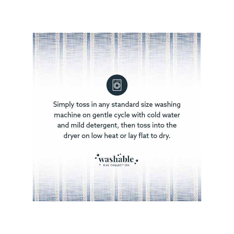 Linon Washable Walton Polyester 5'x7' Rug in Ivory