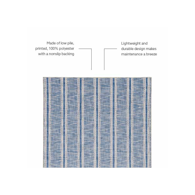 Linon Washable Walton Polyester 5'x7' Rug in Ivory