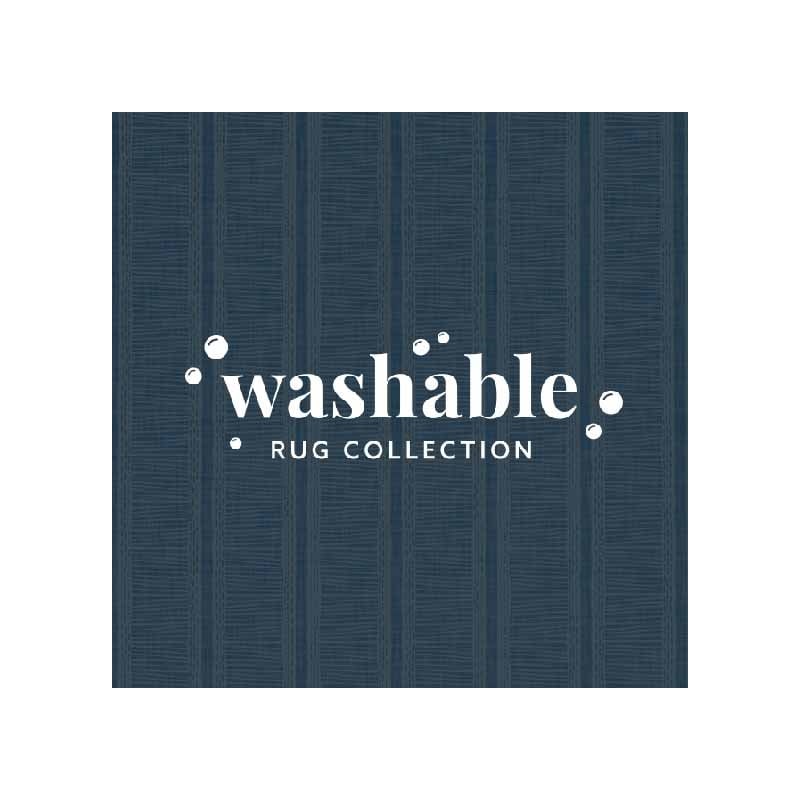 Linon Washable Walton Polyester 5'x7' Rug in Ivory