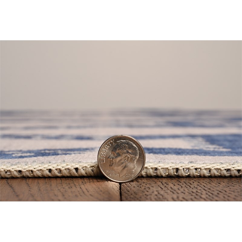 Linon Washable Shailley Polyester 2'x3' Rug in Ivory