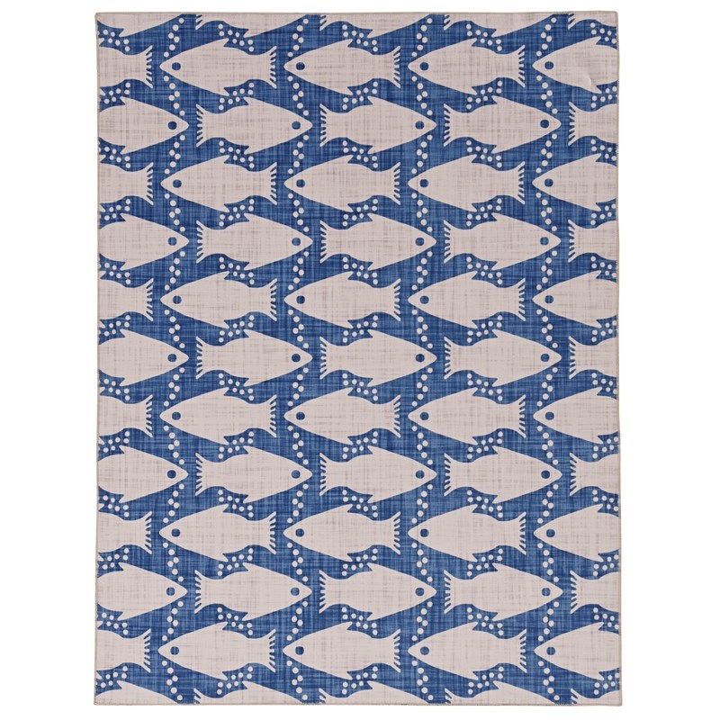 Linon Washable Shailley Polyester 2'x3' Rug in Ivory