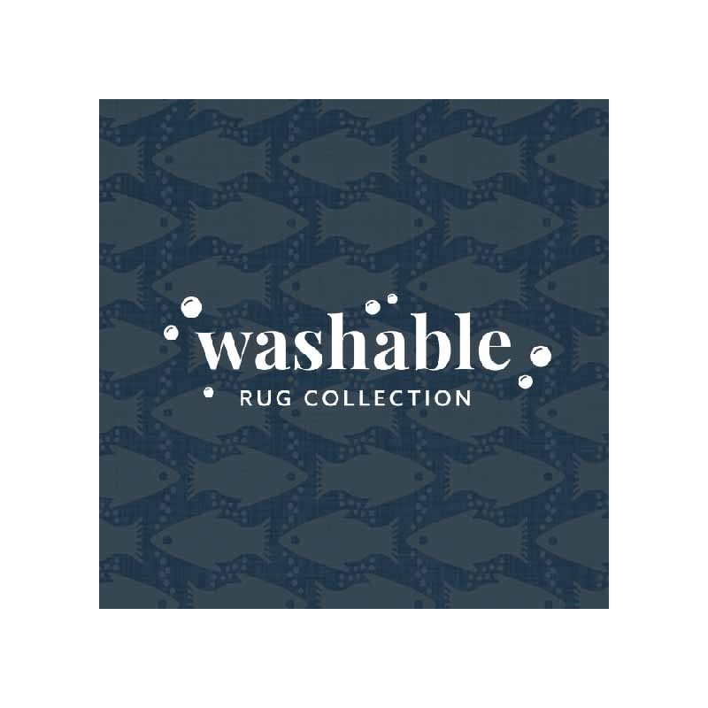 Linon Washable Shailley Polyester 2'x3' Rug in Ivory