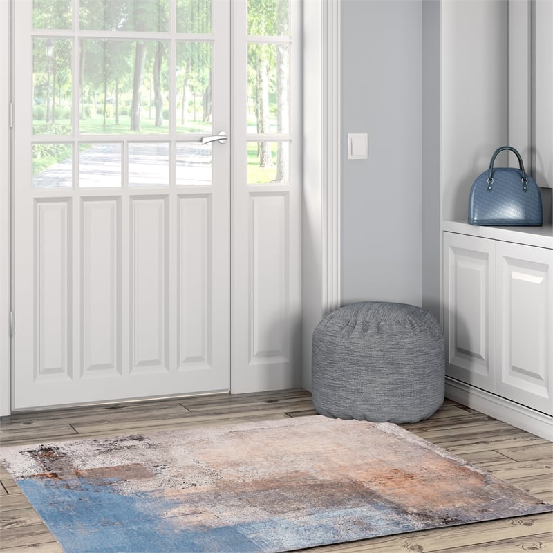 Linon Washable Keller Polyester 3'x5' Rug in Beige