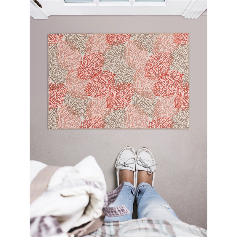 Linon Washable Hayden Polyester 2'x3' Rug in Ivory