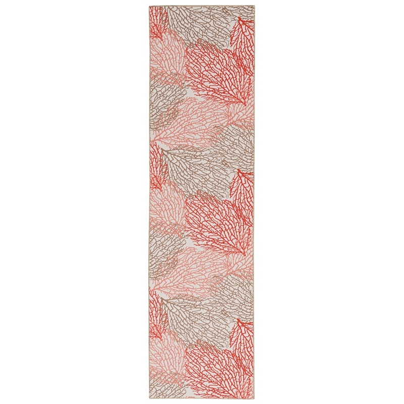 Linon Washable Hayden Polyester 2'x8' Rug in Ivory