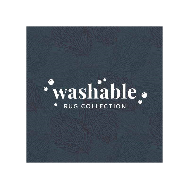 Linon Washable Hayden Polyester 2'x8' Rug in Ivory