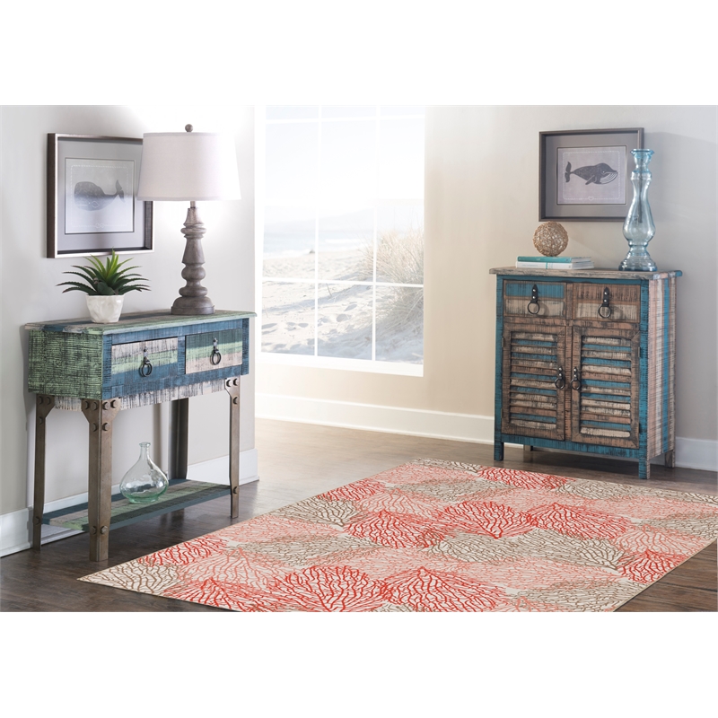 Linon Washable Hayden Polyester 5'x7' Rug in Ivory