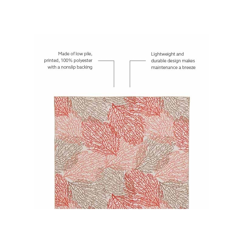 Linon Washable Hayden Polyester 5'x7' Rug in Ivory