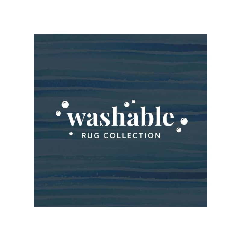 Linon Washable Larson Polyester 2'x3' Rug in Ivory