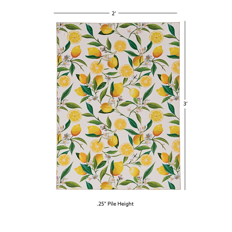 Linon Washable Saylor Polyester 2'x3' Rug in Ivory
