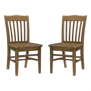 Linon Ralene Beech Wood Set of Two Dining Chairs in Natural