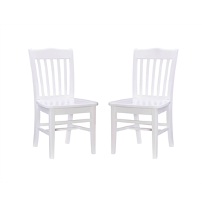 linon ralene beech wood set of two dining chairs in white