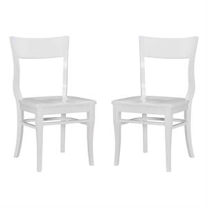 linon tucker beech wood set of two side chairs in white