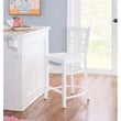 Linon Flint Set of 2 Lattice Back Counter Stools in Glossy White Beechwood