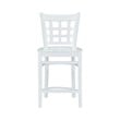 Linon Flint Set of 2 Lattice Back Counter Stools in Glossy White Beechwood