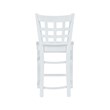 Linon Flint Set of 2 Lattice Back Counter Stools in Glossy White Beechwood