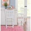 Linon Flint Set of 2 Lattice Back Counter Stools in Glossy White Beechwood