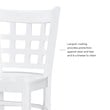 Linon Flint Set of 2 Lattice Back Counter Stools in Glossy White Beechwood
