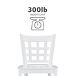 Linon Flint Set of 2 Lattice Back Counter Stools in Glossy White Beechwood