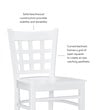 Linon Flint Set of 2 Lattice Back Counter Stools in Glossy White Beechwood