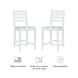 Linon Elder Commercial Grade Set of Two Counter Stools in White Beechwood