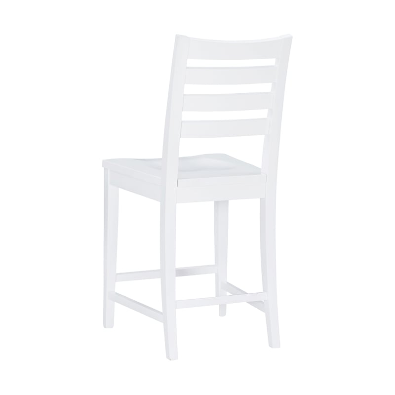 Linon Elder Commercial Grade Set of Two Counter Stools in White Beechwood