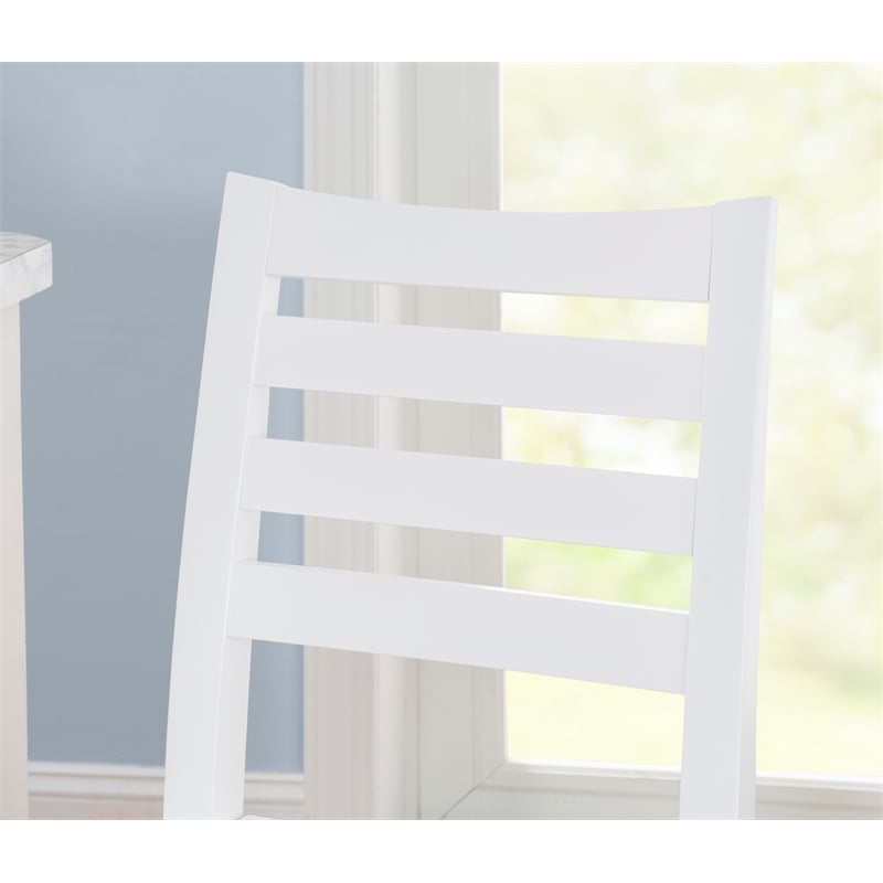 Linon Elder Commercial Grade Set of Two Counter Stools in White Beechwood