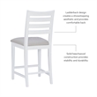 Linon Elder Commercial Grade Set of Two Padded Counter Stools in White Beechwood