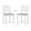 Linon Elder Commercial Grade Set of Two Padded Counter Stools in White Beechwood