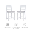 Linon Elder Commercial Grade Set of Two Padded Counter Stools in White Beechwood