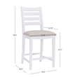 Linon Elder Commercial Grade Set of Two Padded Counter Stools in White Beechwood