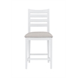 Linon Elder Commercial Grade Set of Two Padded Counter Stools in White Beechwood