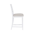 Linon Elder Commercial Grade Set of Two Padded Counter Stools in White Beechwood