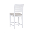 Linon Elder Commercial Grade Set of Two Padded Counter Stools in White Beechwood