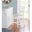 Linon Elder Commercial Grade Set of Two Padded Counter Stools in White Beechwood