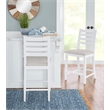 Linon Elder Commercial Grade Set of Two Padded Counter Stools in White Beechwood