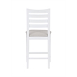 Linon Elder Commercial Grade Set of Two Padded Counter Stools in White Beechwood