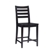 Linon Elder Beech Wood Commercial Grade Set of Two Counter Stools in Black