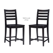Linon Elder Beech Wood Commercial Grade Set of Two Counter Stools in Black